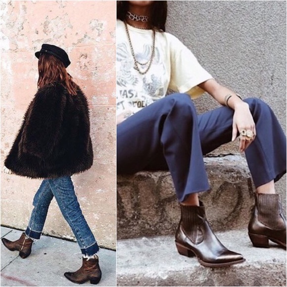 Frye Sacha Chelsea Cognac Leather Ankle Booties - Picture 5 of 16